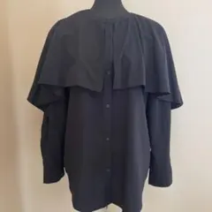 黒 フリル付き長袖シャツGU XL