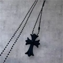 十字架 ラバー クロス ネックレス ユニセックス ブラック　Y2K