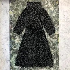 【美品】エリオポール-heliopole-ハイネックレオパードロングワンピース