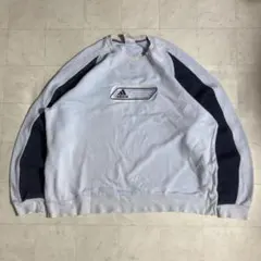 00s アディダス スウェット ライトブルー ロゴ刺繍 刺繍 オールド