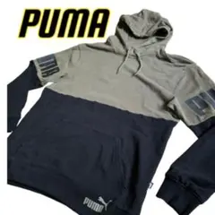 PUMA プーマ　 フード付きパーカー オリーブ/ブラック Mサイズ