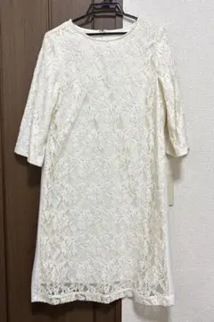 グローバルワーク アイボリー レース 長袖ワンピース L