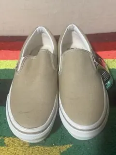 未使用 90s 後期 VANS バンズ スリッポン ベージュ ホワイト 25cm