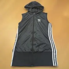 adidas トレフォイル ノースリーブ ジップパーカー ベスト ブラックのサムネイル