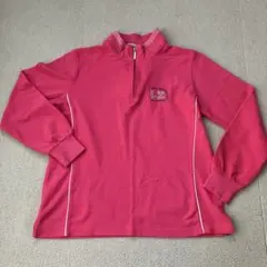 Lynx ハーフジップ長袖ポロシャツ ピンク