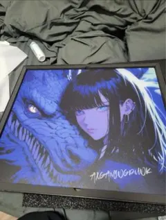 公式正規品＊AXGamingPunk ガラスマウスパッド Seagirl 新品 ド派手な全面イラストプリントのガラス製マウスパッド