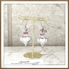 No.1627 ぷっくり可愛いハートのピアス　ハートのイヤリング　ハートピアス