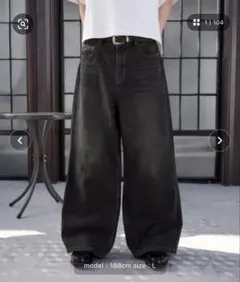 定価7,700円 新品 Regen Glanz ワイドバギーデニムパンツ