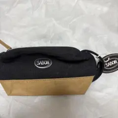 SABON キャンバスポーチ 黒/ベージュのサムネイル