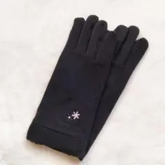 ❤手袋❤ レディース タッチパネル対応 ポイント刺繍 ブラック フリーサイズ