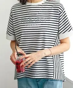 ベルーナ BELLUNA ボーダーTシャツ プルオーバー カットソー LL