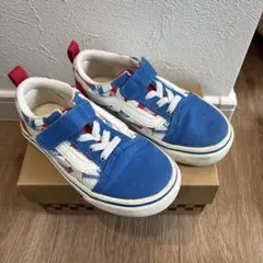 VANS スニーカー 16cm 青/赤/白