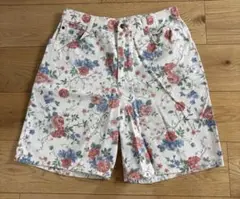 フラワープリント ショートパンツ 90s 80s usa製 used 古着