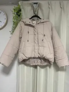 AS KNOW AS アズノウアズ フード付き薄ピンクジャケット　中綿ジャケット