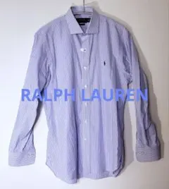 RALPH LAUREN 長袖 ブルー×ホワイト ストライプ【未使用に近い】S