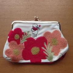 大人のおしゃれ手帖 2月・3月合併号付録 くまのプーさんデザインのがま口ポーチ