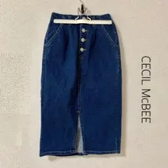 【美品】CECIL McBEE デニムスカート フロントボタン スリットのサムネイル