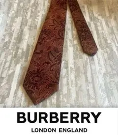 【極美品】BURBERRY ペイズリー柄 ネクタイ　ブラウン