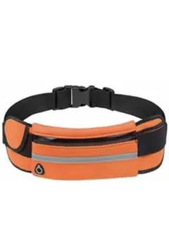 ランニングポーチ ウエストポーチ 揺れない 防水 ボトルポーチ (オレンジ)