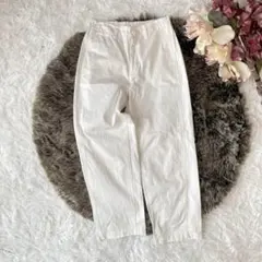 BLEU JADEコットンパンツ（M）テーパード　白系　カジュアル