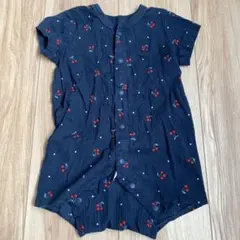 チェリー柄ロンパース 60〜70cm