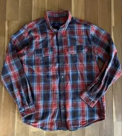 Faded Glory Mサイズ ネルシャツ ルージュオークルチェック