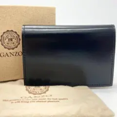 GANZO ガンゾ コードバン通しマチ名刺入れ ブラック 人気モデル 黒名刺