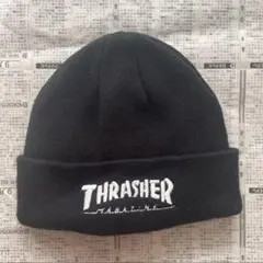 【美品】THRASHER ニット帽 黒
