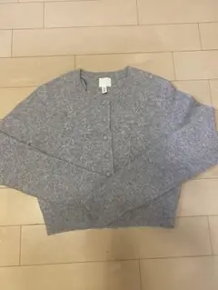 h&m 刺繍カーディガン　グレー
