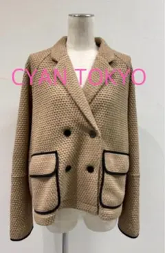 yoyo  CYAN TOKYO♥新品未使用ニットカラー千鳥Wジャケット yoyo 様専用 CYAN TOKYO♥新品未使用ニットカラー千鳥W