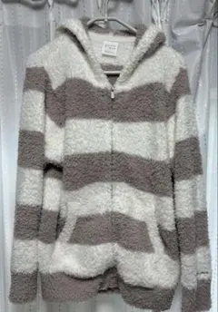 【ジェラピケ】フード付きルームウェア 白とグレー