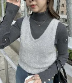 DISCOAT Vネック ニットベスト