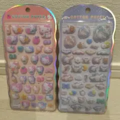 正規品　サンリオ　コットンパフィーシール　ハローキティ・シナモロール 2セット