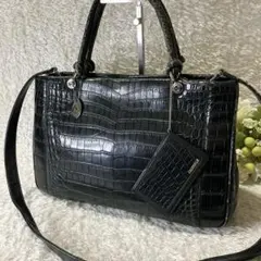 JRA クロコダイル　ハンドバッグ　ショルダーバッグ　2way カード入れ付き