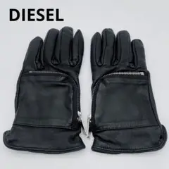 【DIESEL】メンズ 手袋 グローブ レザー ポケットデザイン 羊革 ブラック