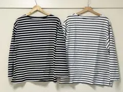 ⭐️2枚セット⭐️無印良品　紳士　洗いざらし太番手ボートネック九分袖Tシャツ