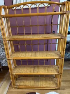 2台セット価格♡ ラタン 5段シェルフ ナチュラルウッド　籐　昭和レトロ♡ 2025年最新】籐 棚の人気アイテム - メルカリ