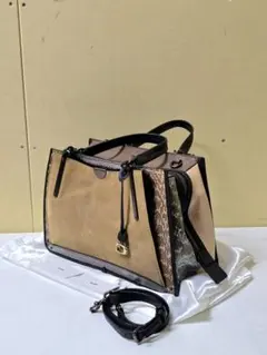 56 美品 COACH ドリーマー 2WAYブラウン レザースエード×パイソン