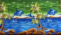 タペストリー マルチクロス フリンジ 海 イルカ 布 壁掛け かけ布 レース