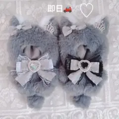 b..198 ぬい服 12cm ちびぐるみ 着ぐるみ グレー 天使 狼セット
