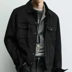 新品未使用】ZARA フェイクスエードレギュラーフィットジャケット L