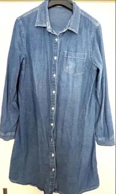 【ハニーズ】デニムロングシャツワンピースLL ゆったり