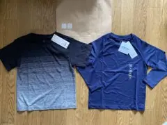 110cm 新品 未使用 ユニクロ ドライEX クルーネック 半袖 2枚セット