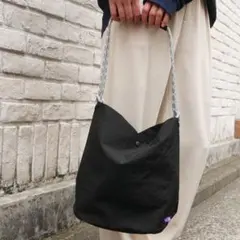 ノースフェイスパープルレーベル ラウンジリユーザブルバッグ ブラックのサムネイル