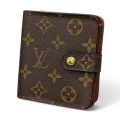 良品 ルイヴィトン モノグラム コンパクトジップ 二つ折り財布 ①