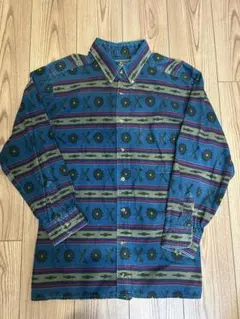 80s Woolrich USA製 ネイティブ柄 長袖シャツ L