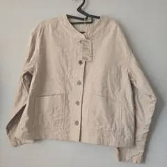 無印良品　カポック混二重ガーゼ キルトジャケット　婦人/ライトベージュ/Мサイズ