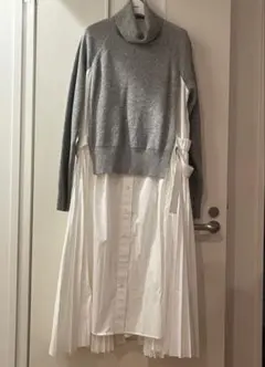 土日限定セールsacai サカイ リブニット切替 ドッキング シャツ