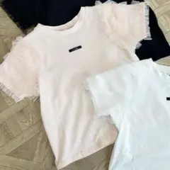 AnMILLE（アンミール）　リボンデコTシャツ　ピンク