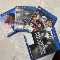 PS4ゲーム4本セット（FIFA20, モンハン, 鬼滅, CoD）